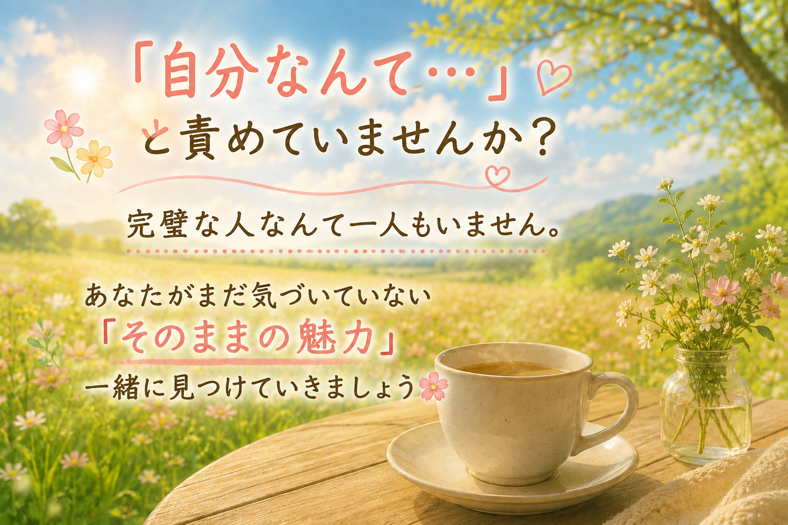 【婚活の不安】「自分なんてダメ」と思っていませんか？完璧じゃなくていい、そのままのあなたで愛される理由